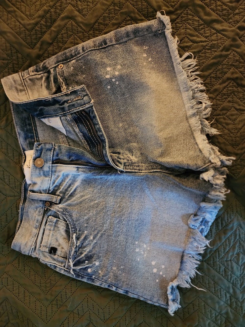 KanCan Light Blue Distressed Frayed Hem Jean Shorts